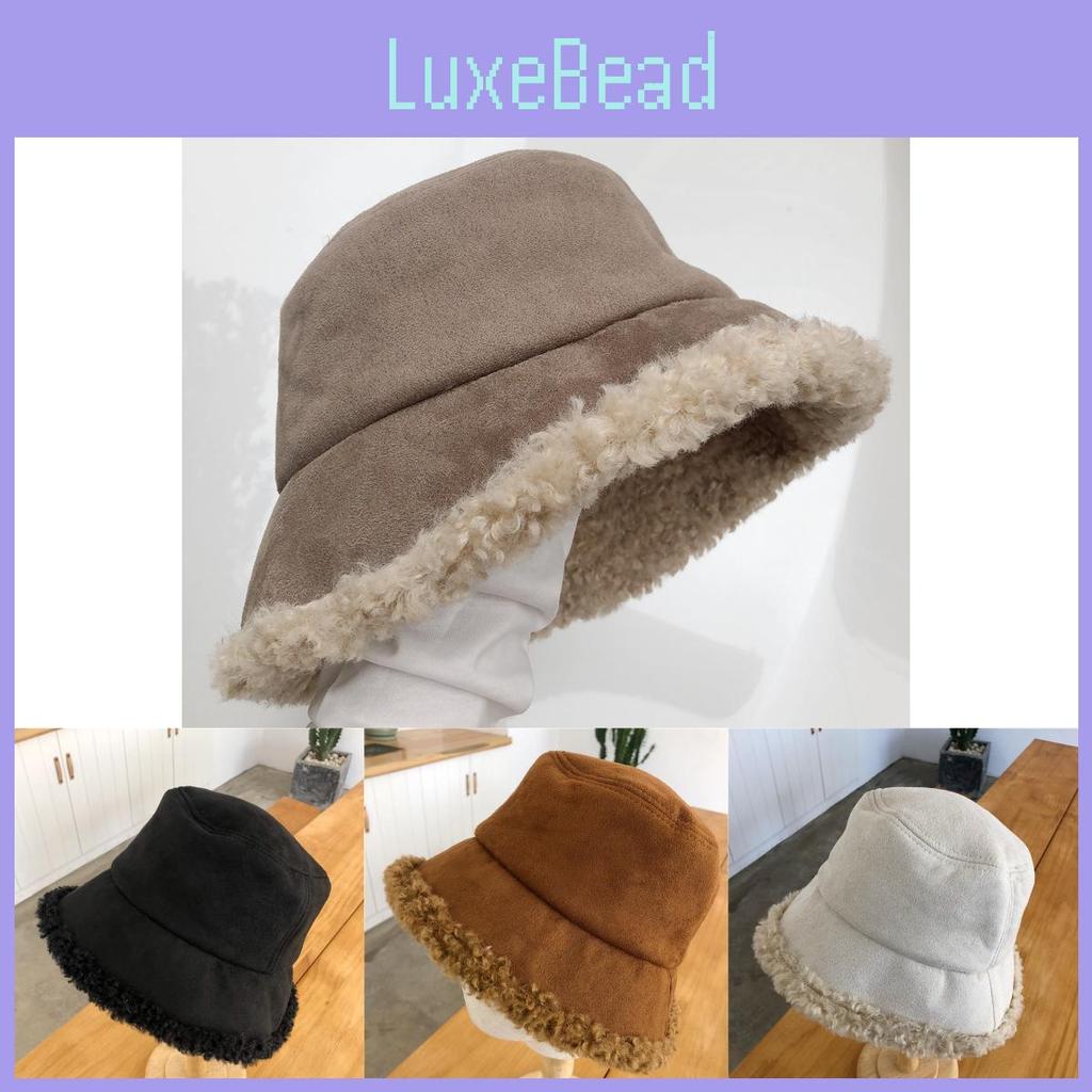 Womens Fashionable Winter Bucket Hat Plush Lambswool Fabric For Stylish And Warm Outfits