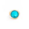 Fashion Light Luxury Acrylic Diamond Jewel Ring Women'S Wind Metal Folded Wide Edition Ring Ring