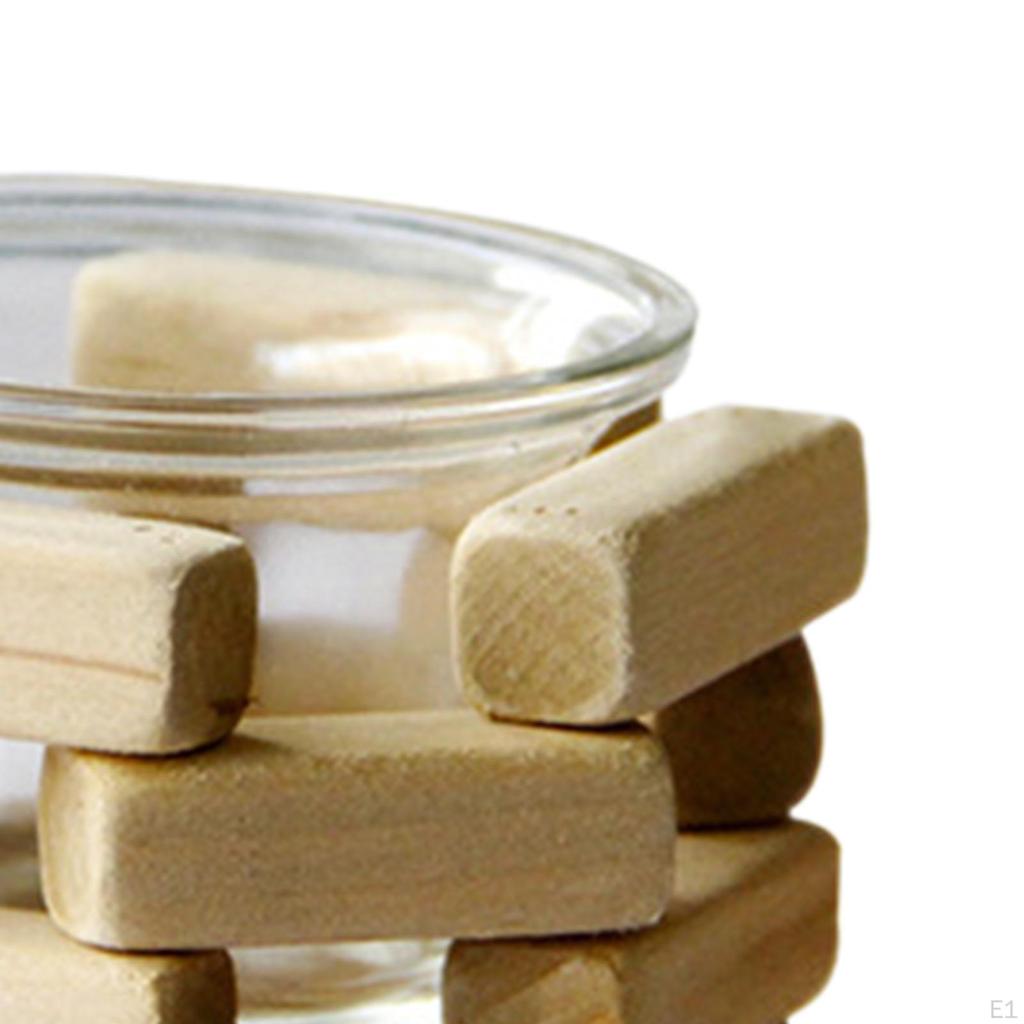 Wooden Glass Tealight Candle Holder Candlestick Dining Table Cup for Hotel,