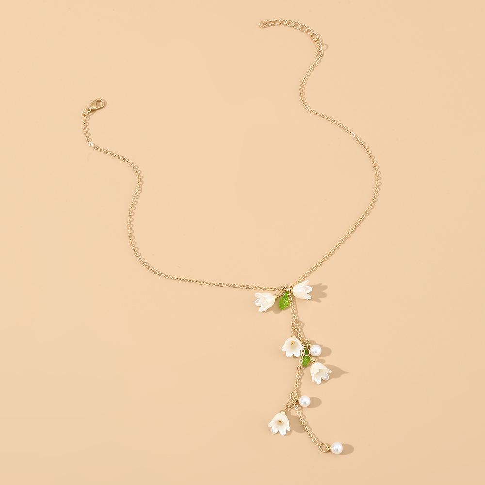 Fashionable And Beautiful Necklace, Long Tassel, Bell, Orchid Necklace