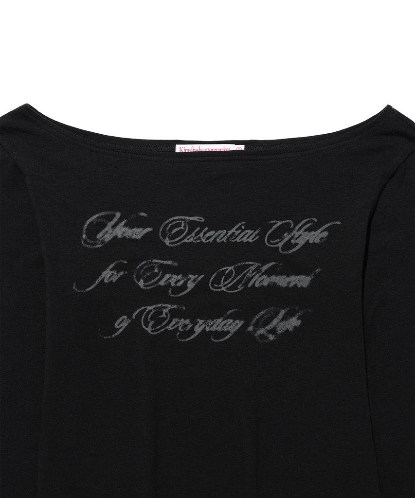 Kimseupeulesikoteunmakes Sheer Wool Tencel Long Sleeve T-Shirt Black