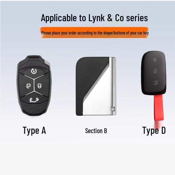 Lynk&Co 03 Key Case for Hatchback - Men's Transparent Simple Buckle Cover