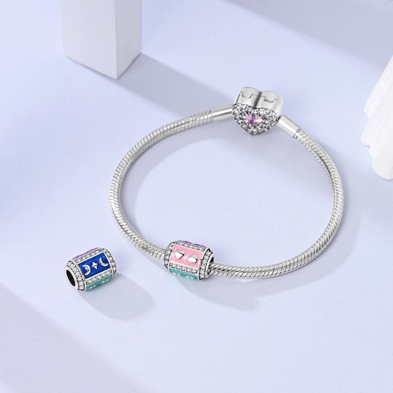 Colorful Star Wine Barrel Beads Copper Plated Beads Fit Originalcharms Bracelet Bead Jewelry Gifts For Women