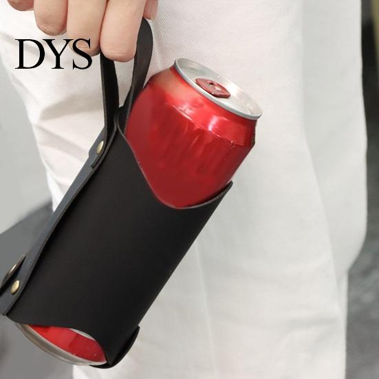 Hands Free Beer Carrier Waist Hanging Holder, Faux Leather Soda Beverage Drink Can Outdoor Holster Portable for Belt, Accessories Lovers Pouch