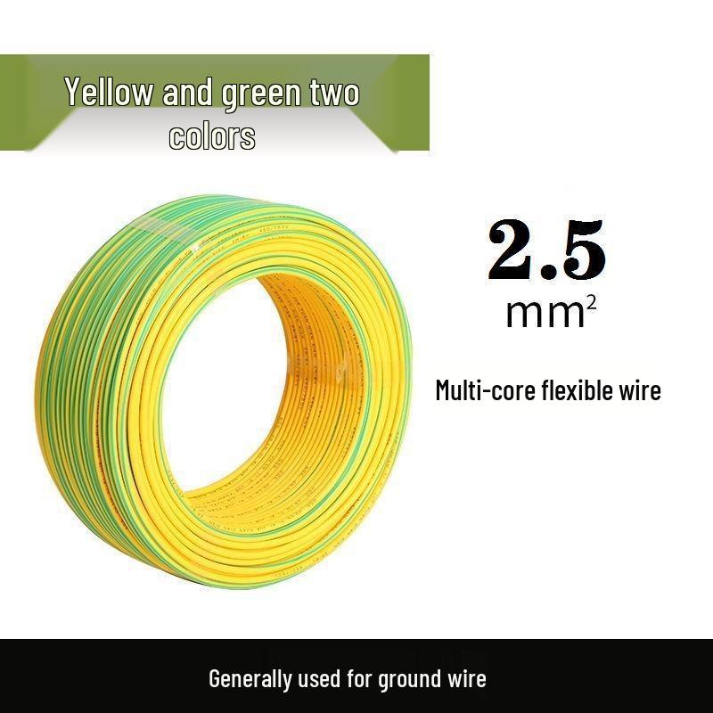 Yellow-Green Bicolor Multi-Strand Soft Ground Wire (4-35 Sq) Copper-Clad Aluminum Photovoltaic.