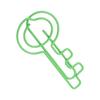100PCS Key Shaped Paper Clips Cute Portable Bookmark Clamps for School   Document Note Organization Green