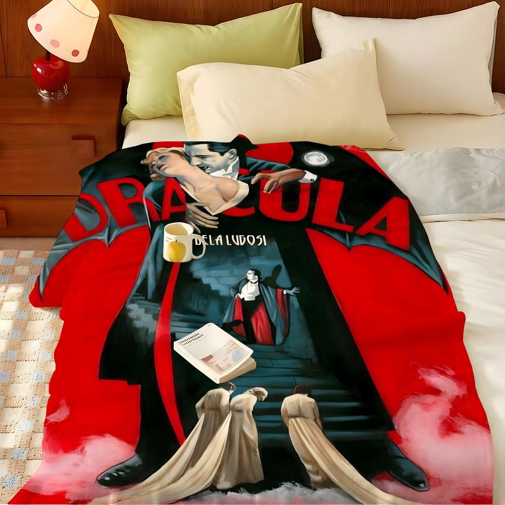Movie D-Dracula Throw Flannel Throw Blanket, Lightweight Cozy, Durable Washable Cute Cool