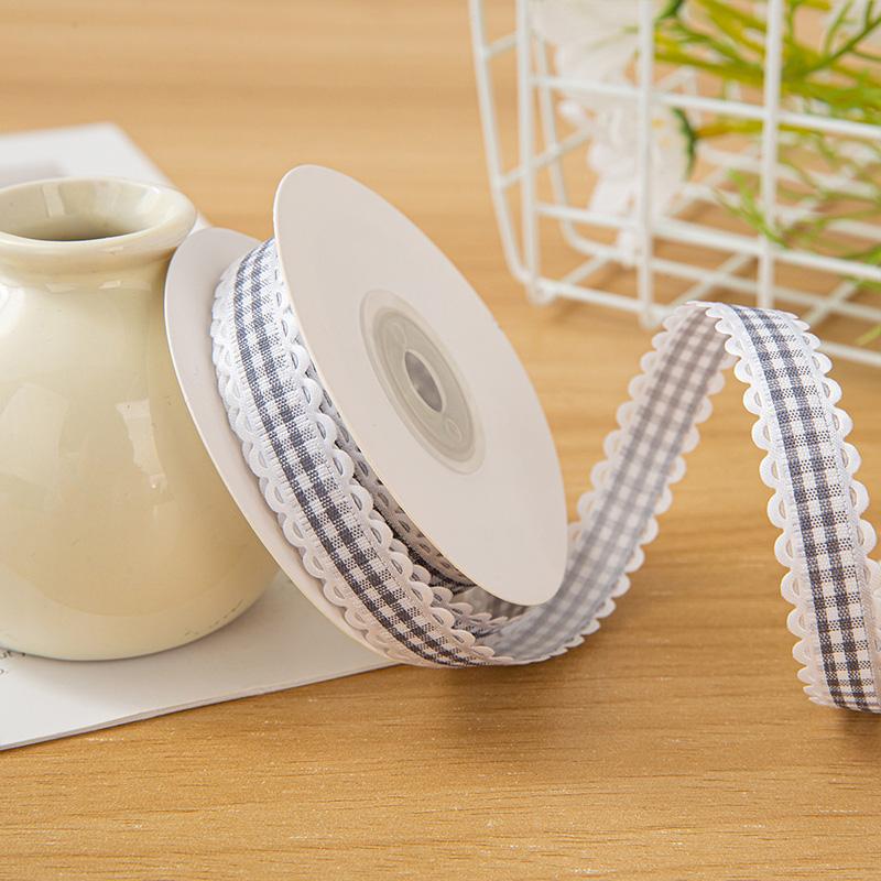 

10 ярдов для бантов, аксессуаров для волос, подарочной упаковки, 1,5 см, цветочный букет, DIY поделки, лента с рисунком «леденец», клетчатая ткань 1.5cm*10yards темно серый