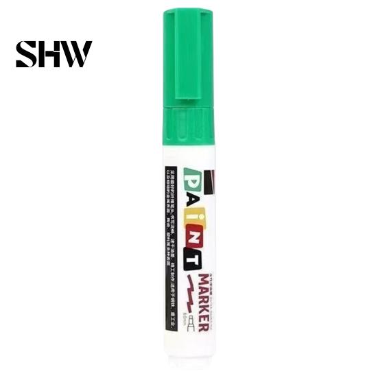 Rubber Tire Paint Pens 12 Colors Flat Tip Marker, Oil Based Broad Pen for Metal Heavy Duty Steel Glass Leather, Waterproof Quick Dry Touch Up