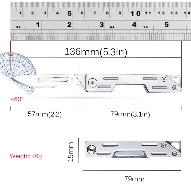 Folding Knife Stainless Steel Pocket Knife with 9 Disposable Blades Sharp Hobby Knife Craft Knife Kit