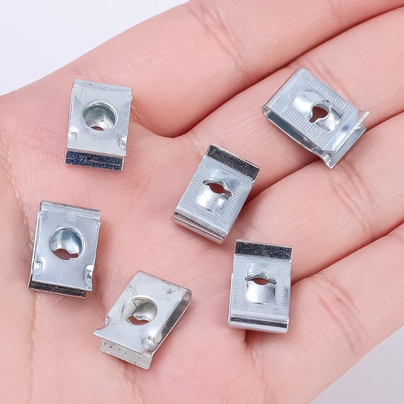 10–50 Stück Auto-Rostschutz-Clips, Schraubschnalle, Eisenblech, Auto, selbstschneidende Schraube, U-Typ-Clips für M4-M5-Schrauben