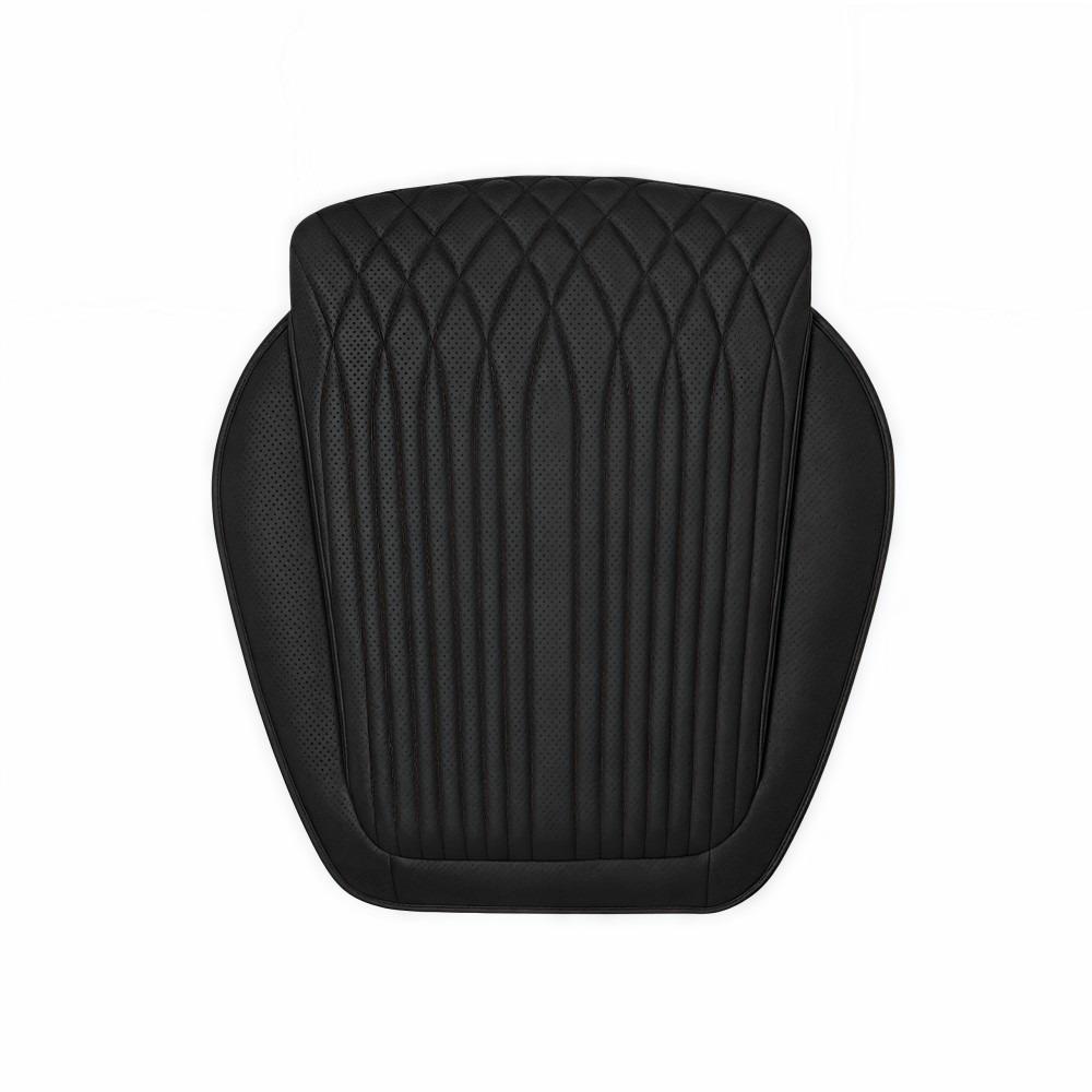 Breathable Car Seat Pad Nappa Leather Four Seasons Cushion Auto Universal чёрный