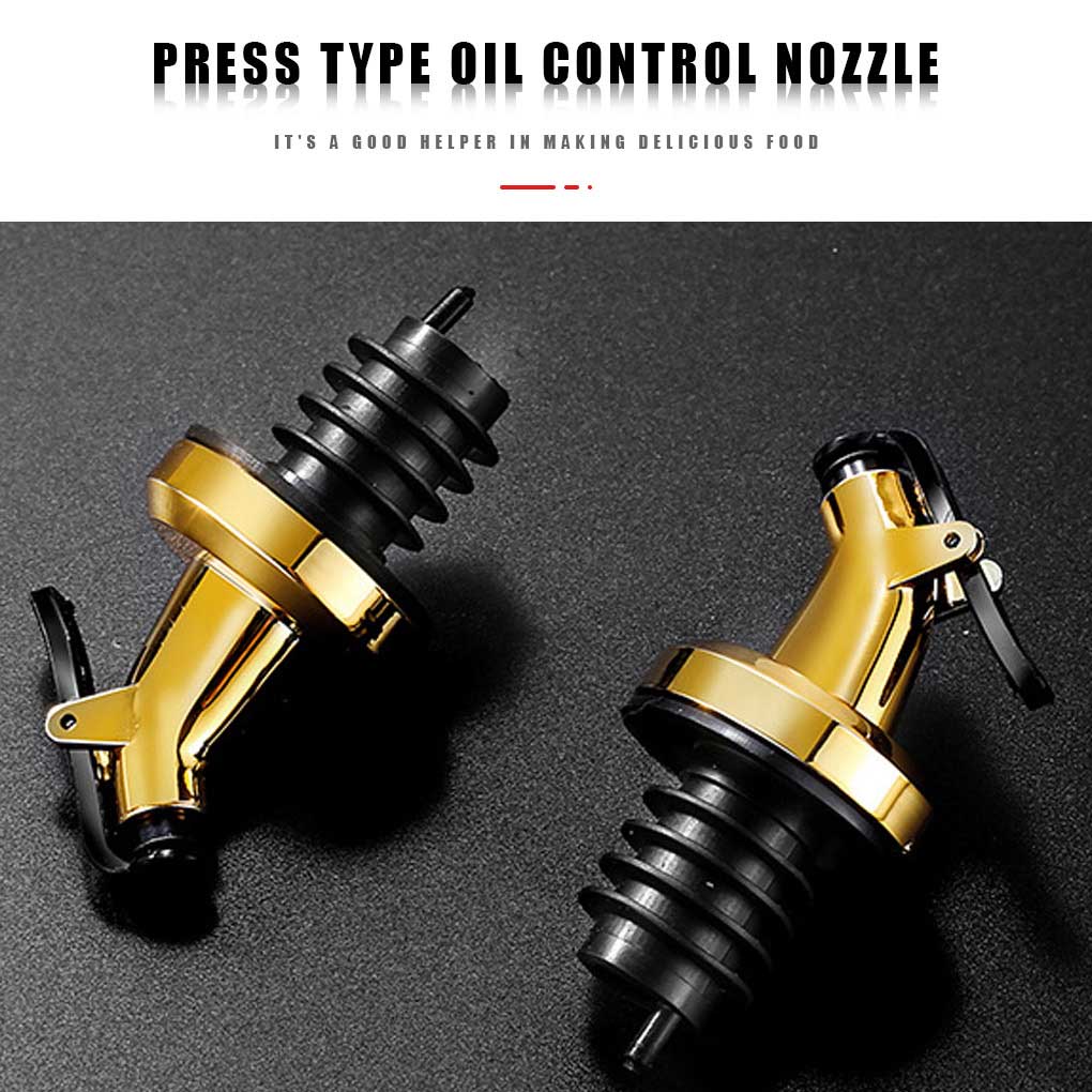 Oil Bottle Pourer Portable Reusable Press Type Leakproof Dispenser Kitchen Bar Wine Beverage Seasoning Bottles Stopper