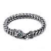European American New Dark Snake Head Stainless Steel Bracelet Men's Thick Chain Retro Punk Style Personalized Trendy Accessory