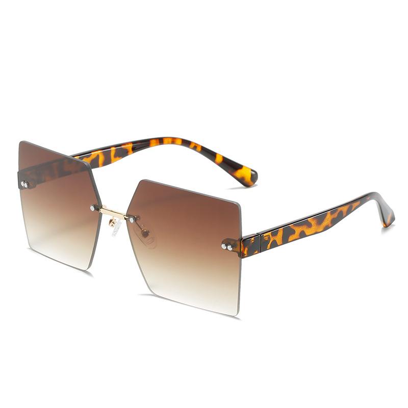 Frameless Sunglasses, Street Photography Personalized Square Pc Glasses, Multi-Color Sunglasses For Women