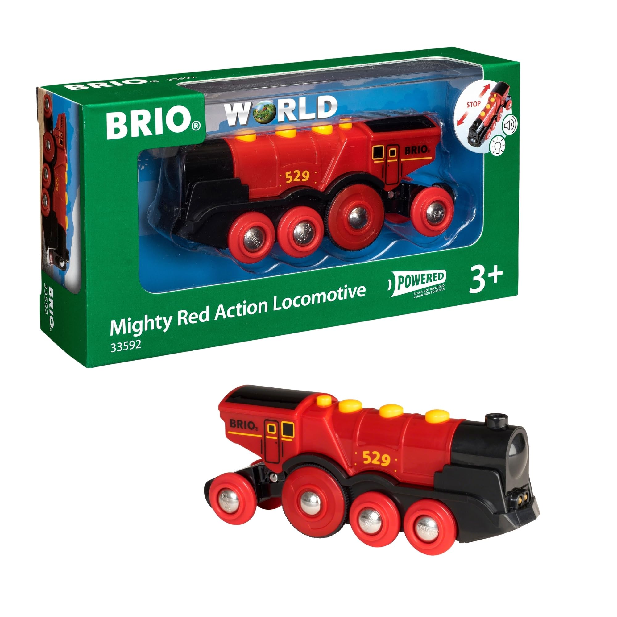 

BRIO Mighty Action Locomotive for ages 3 and Wooden Toy Electric Gift 33592, up. [Toy, Train, Locomotive, Car, Vehicle, (Birthday/Christmas)]
