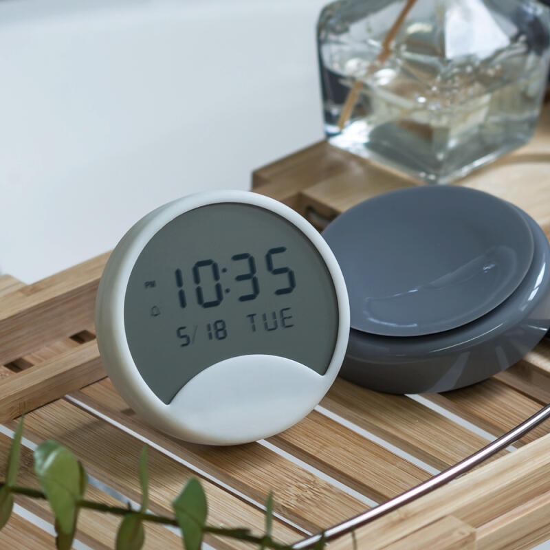 Half Moon Digital Bathroom Suction Waterproof Clock