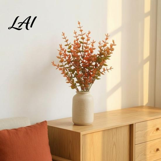 Long Lasting Fake Plants Fall Artificial Flower with Eucalyptus Leaf Lifelike Faux Plants Realistic UV Resistant for Autumn Thanksgiving Harvest