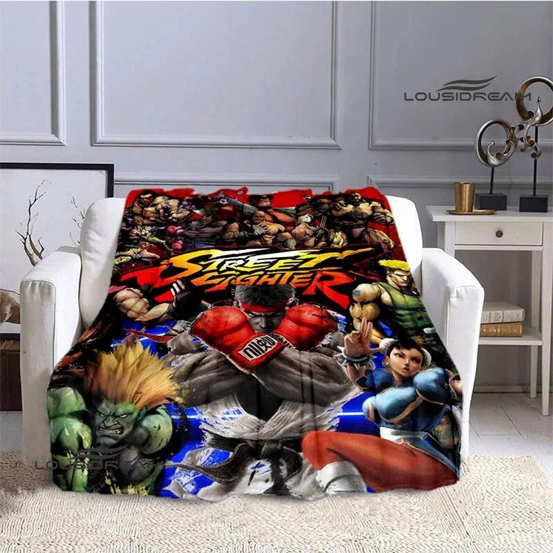 Classic Game Street Fighter Printed Blanket Flange Warm Blanket Bed Linings Home Travel Blanket Picnic Blanket Birthday Gift