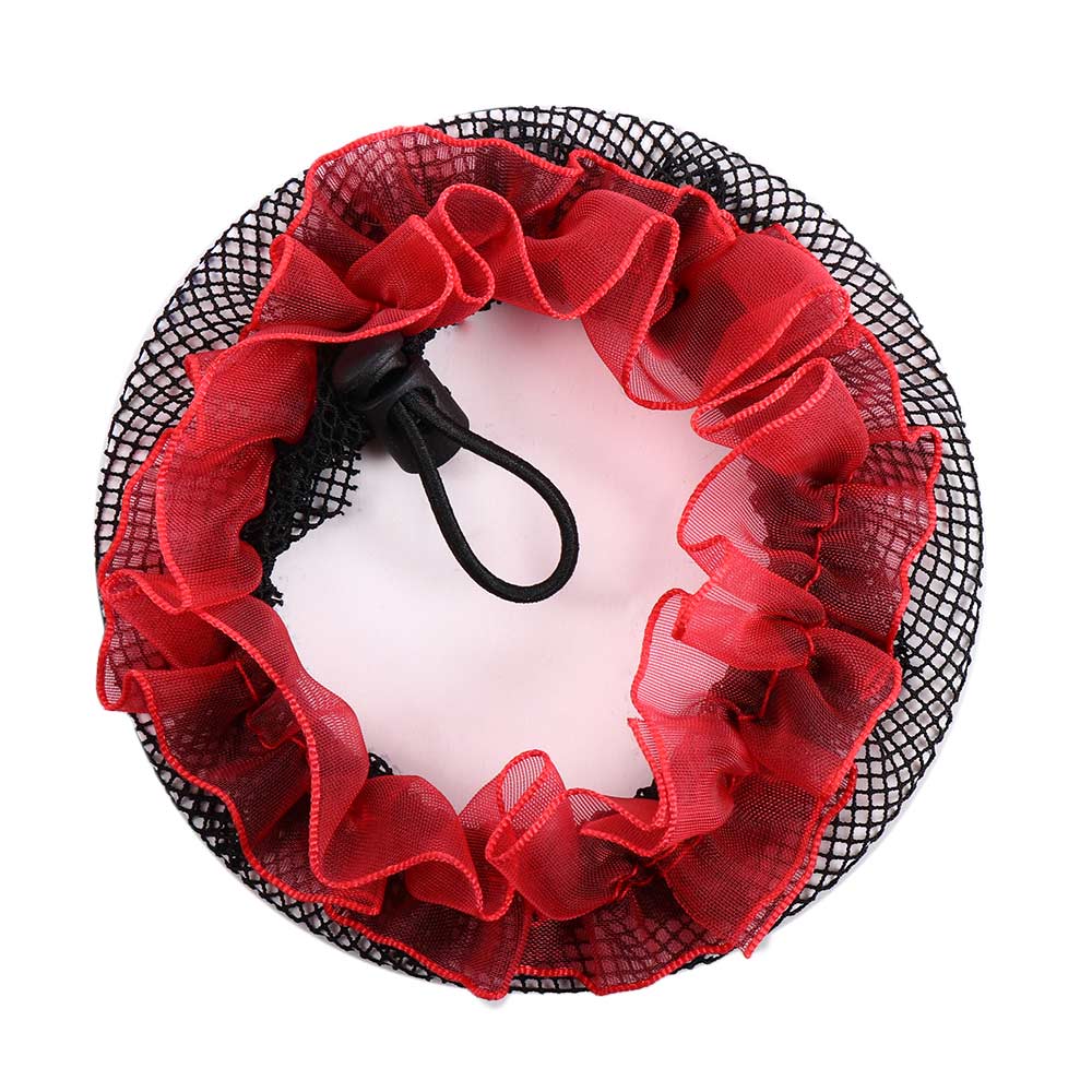 Hair Rope Rings Sweet Hollow Hairbands Adjustable Lace Hair Holder Girls Drawstring Snoods Ponytail Holder Ballet Bun Hair Nets красный