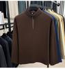 Men's Double-Sided Brushed Cationic Long-Sleeve Half-High Collar Zipper Sweatshirt