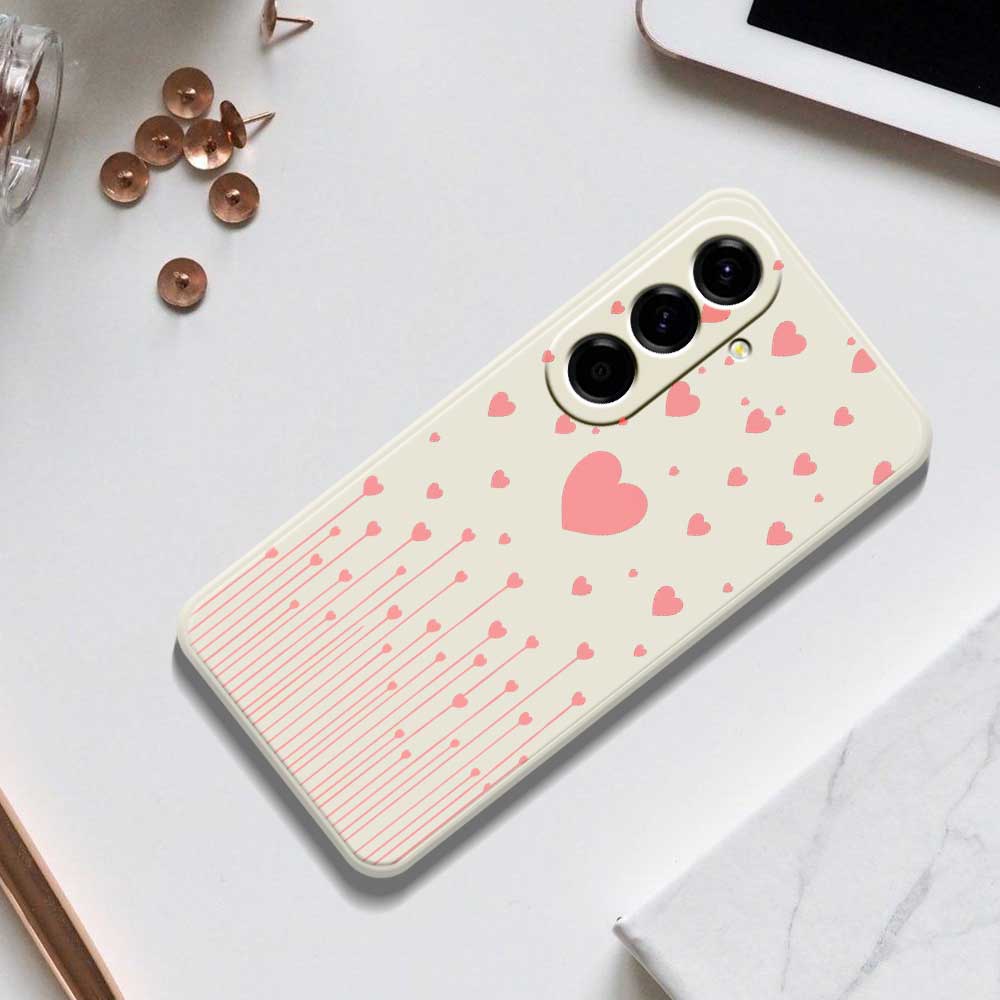 For Samsung Galaxy A56 5G Case Pink Love Pattern Printing Straight Edge TPU Phone Back Cover