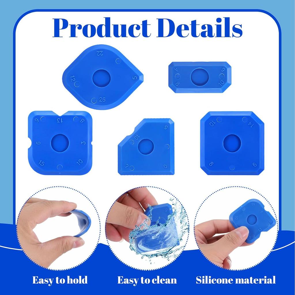 Custom Color 5-piece Silicone Sealant Profiler Putty Knife Caulking Scraper Sealant Spatulas