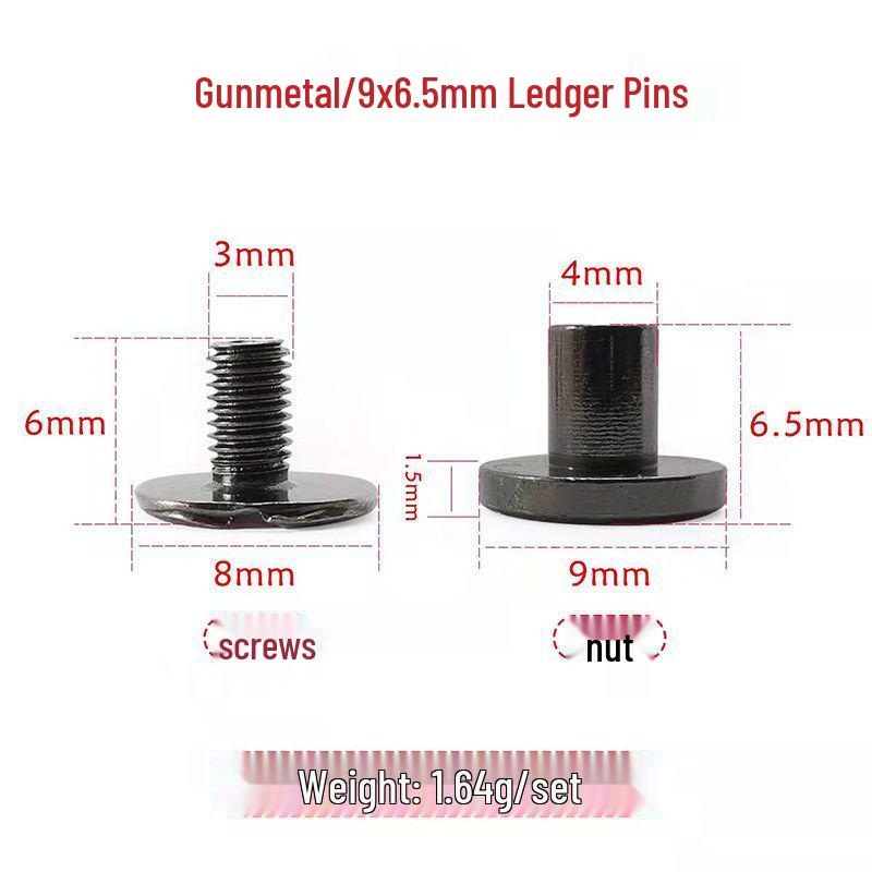 Stainless Steel Male-Female Bag Screw with Pure Copper Buckle and Flat Head Rivet Lock Accessories