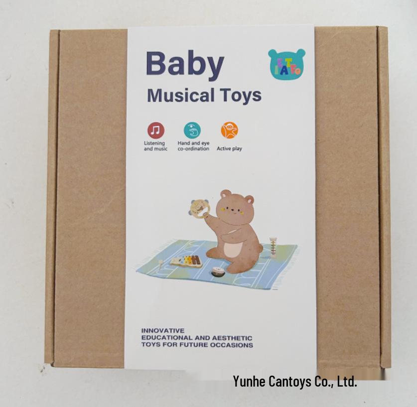 Children's Wooden Musical Instrument Set: 4-Piece Soothing Percussion Toys for Early Education