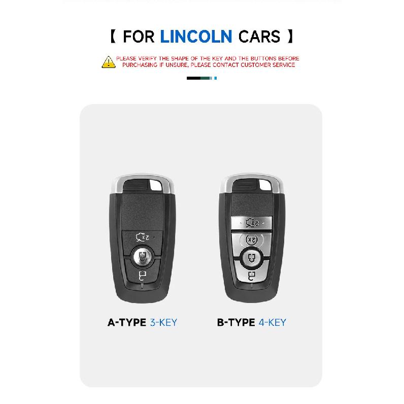 Leather Car Key Cover Case Protection Shell Keychain For Lincoln Continental MKC MKZ MKX Navigator Z Nautilus Aviator Corsair
