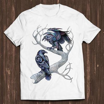 Hugin and Munin Mens Kids T Shirt Ravens Norse Mythology Viking God Odin Raven Cult Movie Music Funny Cool Gift Tee C563
