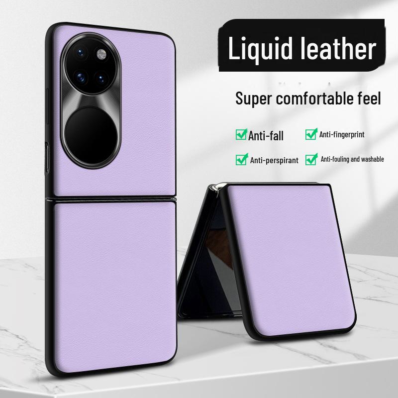 

Чехол из искусственной кожи для Huawei P50 Pocket: Защитный чехол от падений и обрастания Huawei P50 Pocket фиолетовый