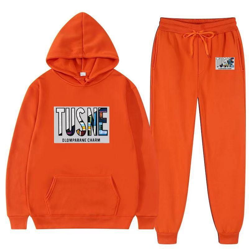 

SCIONE Модный свитер с принтом букв, однотонный, свободный, с плюшевой подкладкой, спортивный худи для отдыха XXXL оранжево-красный