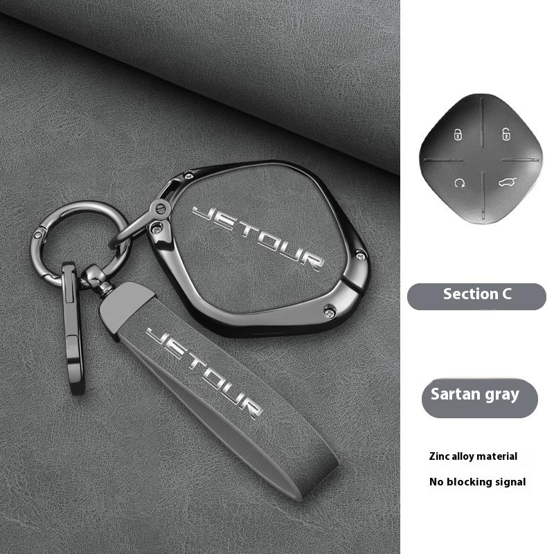 

For Chery Jetour Dashing X-1 Plus Dtc Zinc Alloy Leather Car Key Case Car Remote Key Protection Shell Fob Accessories