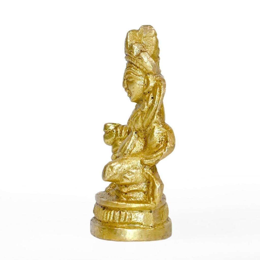 Lord Kuber Brass Statue for Home Temple | Product Dimensions - 2 X 3 X 5 Cm, Wedding