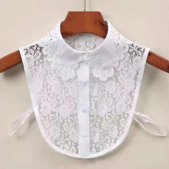Fake Collar New Women Spring Autumn Versatile Sweaters Fashion Trend Lace Chiffon Popular Western Decorative
