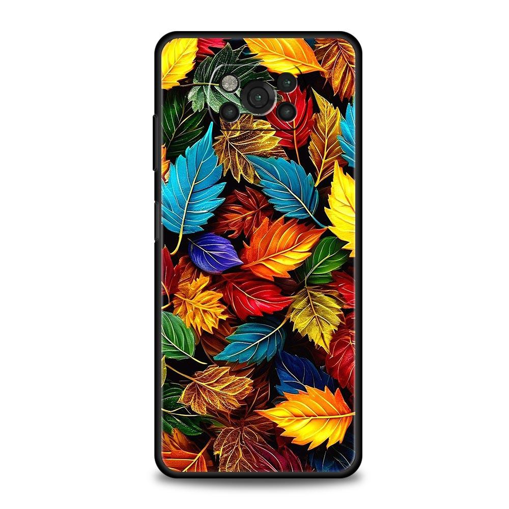 Cartoon Leaf Phone Case Cover for Xiaomi Poco F7 Ultra F6 F5 F4 F3 X6 X5 X4 X3 NFC C51 C55 M4 GT 5G Soft TPU Shell Fundas Capas