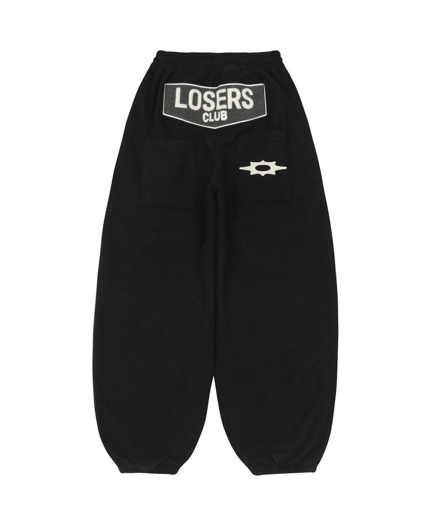 Lujeoseukeulleob Star Stud Wide Fleece Sweatpants Black
