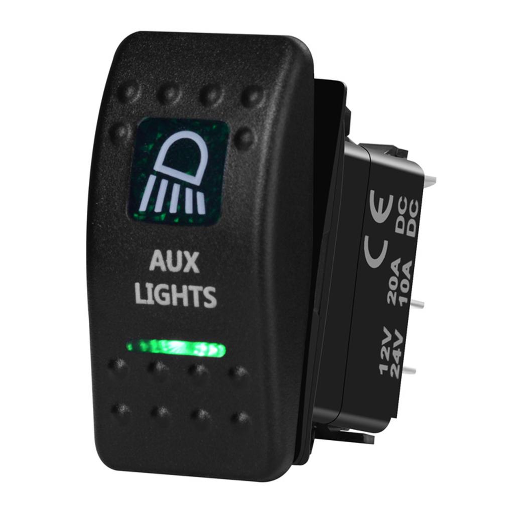 12V/24V Marine Rocker Switch Green LED SPST ON-OFF DPDT ON-OFF-ON Momentary Toggle for 4x4 Off-Road RZR ATV ARB Carling Style