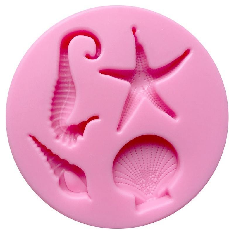 New ELINKA Sea Life Stlye Silicone Candy Chocolate Clay Gumpaste Sugar Craft Fondant Mold