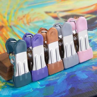 10pcs Pinzas de Acero Inoxidable con Ganchos Colgadores sin Marca Pinzas para Ropa Calcetines Clip para Colgar Hogar Armario Soporte para Sábana