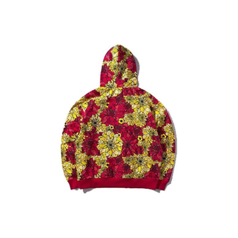 Li Ning Plant Print Hooded Sweatshirt Men sweatshirts Red AWDP553-1