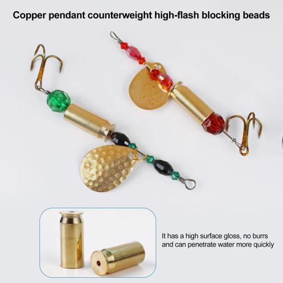 5Pcs Blade Rotating Spinner Metal Lures with Treble Hooks Streamlined Design Bright Colors Artificial Spoon Baits Freshwater Fishing Baits