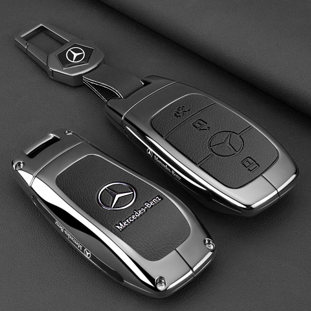 ZJH5   Leather Smart Remote Key Protector Car Key Case Cover For Mercedes Benz A C E S GLC GLE GLB W204 W205 W206 W212 W213 W221 W223