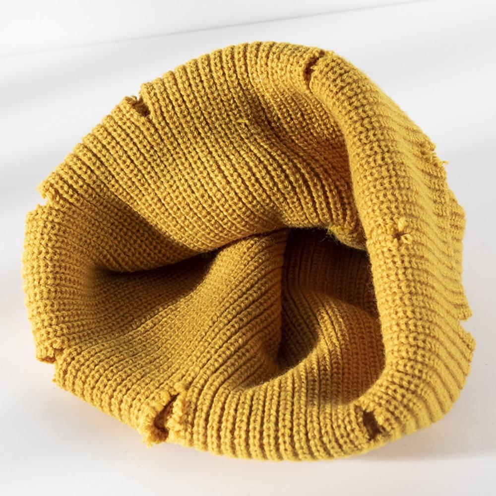 Warm Keeping Short Knit Beanie Acrylic Men Women Knitted Hat Fashion No Brim Warm Hat  Daily
