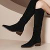 Fashion Ladies Knee High Shaft Shoes New In Trend 2025 Spring Autumn Women's Long Boots Demi-season Hot Y2k On Promotion Pu Goth Gyaru