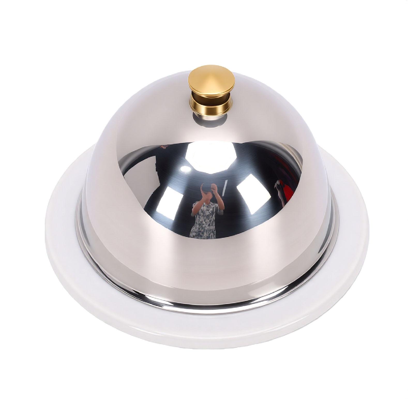 Mantequera con Tapa de Acero Inoxidable Elegante Práctica Cerámica Mantequera para Decoración de Mesa de Fiesta Tapa Dorada L gray