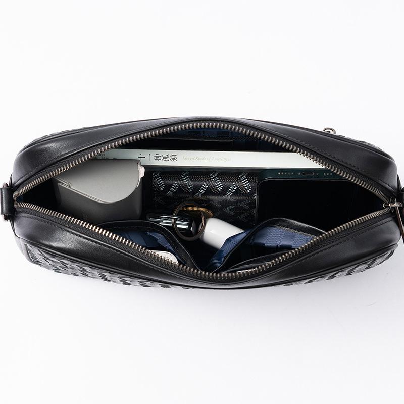 Jaro/léto Pánská taška Crossbody Taška Hlava Hovězí kůže Tkaná móda Pánská taška Neformální taška přes rameno