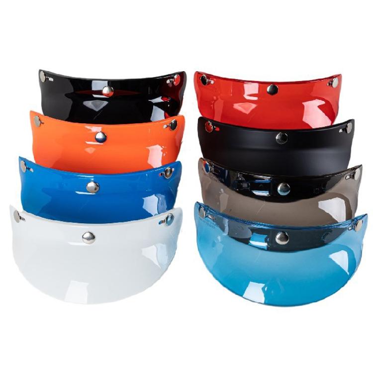 3-snap 3/4 Open Face Helmet Visor for Sun Shade Protector for Motorcycle Riding