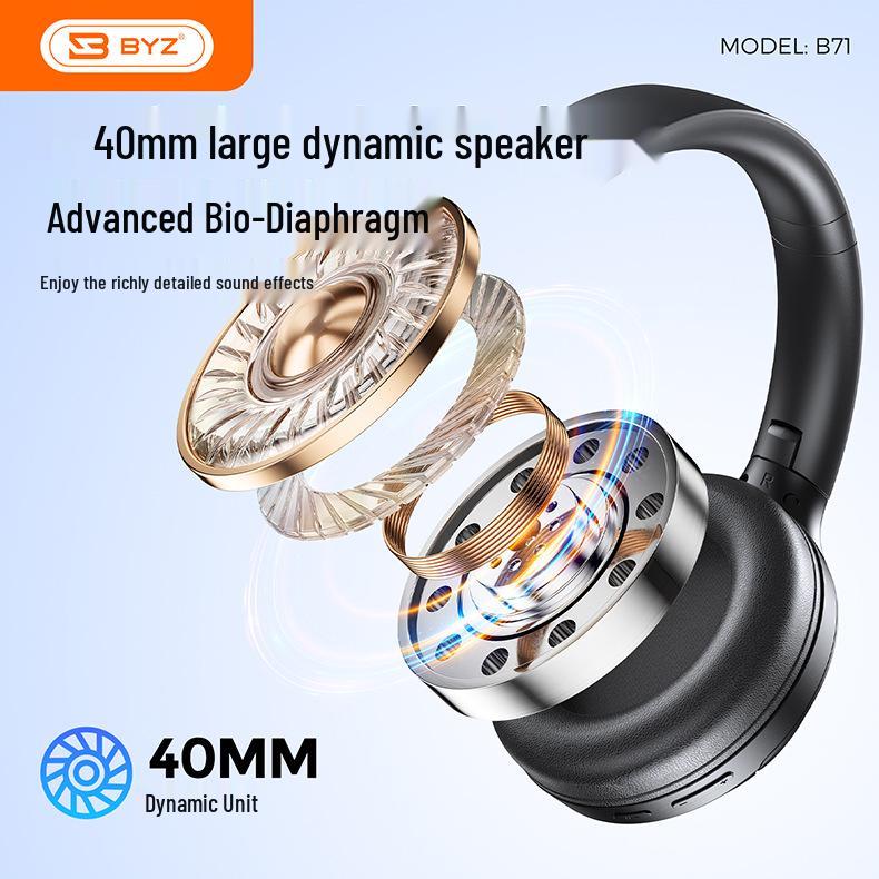 B71 Over-Ear Wireless Bluetooth Headset Noise-Cancelling for Gaming, Running, Music, Online Classes, and Mobile Use.